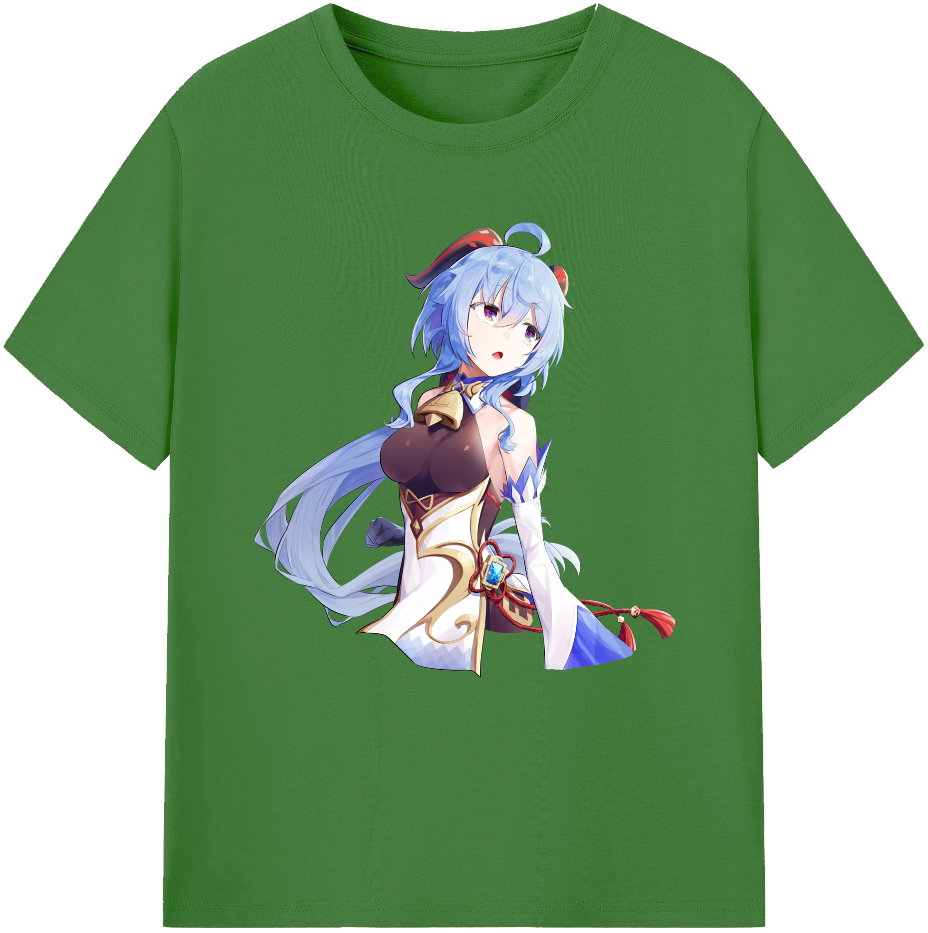 げんし神 甘雨 かんう genshin Ganyu レディースカジュアルプリントTシャツ（綿100％）